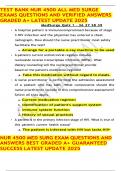 TEST BANK NUR 4500 ALL MED SURGE EXAMS QUESTIONS AND VERIFIED ANSWERS GRADED A&plus; LATEST UPDATE 2025
