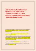      ASD Final Exam&comma;Brand New Exam Questions with 100&percnt; Correct Answers&comma;All Graded A&plus;&comma;Latest Premium Expert Update&lpar;2025-2026&rpar;&vert; 100&percnt; Guaranteed Success&period;
