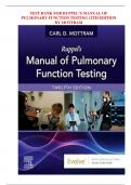 TEST BANK FOR RUPPEL&rsquo;S MANUAL OF PULMONARY FUNCTION TESTING 12TH EDITION BY MOTTRAM
