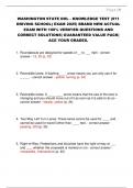 WASHINGTON STATE DOL - KNOWLEDGE TEST &lpar;911  DRIVING SCHOOL&rpar; EXAM 2025&vert; BRAND NEW ACTUAL  EXAM WITH 100&percnt; VERIFIED QUESTIONS AND  CORRECT SOLUTIONS&vert; GUARANTEED VALUE PACK&vert;  ACE YOUR GRADES&period;