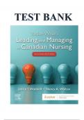 Test Bank for Leading and Managing in Canadian Nursing 2nd Edition Yoder-Wise &sol; Ch&period; 1-32