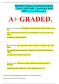 NASM Physique and Bodybuilding Coach 2025-2026&period; Questions With 100&percnt; correct Answers&period;  A&plus; GRADED&period;