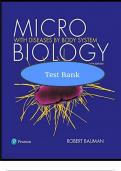 Test Bank for Microbiology with Diseases by Body System 5th Edition&comma; Bauman&sol;&sol;All Chapters 1-26&sol;&sol;Complete Guide A&plus;