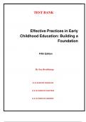 Test Bank for Effective Practices in Early Childhood Education&colon; Building a Foundation 5th Edition by Sue Bredekamp&comma; All Chapters