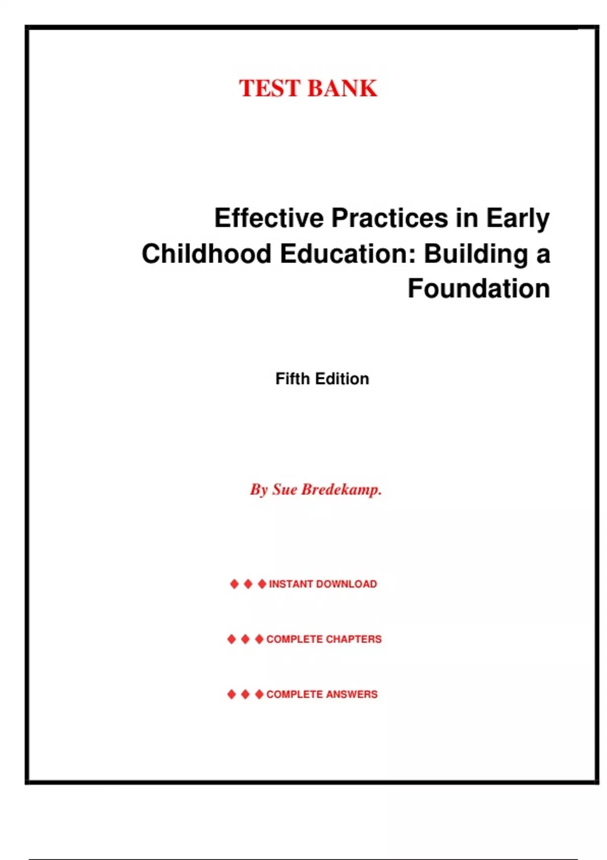 Test Bank for Effective Practices in Early Childhood Education ...