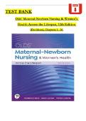  Olds' Maternal-Newborn Nursing & Women's Health Across the&period; Lifespan&comma; 12th Edition By Davidson&comma; Complete Chapters 1 to 36 test bank latest