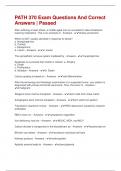 PATH370 Exam Questions With 100&percnt; Correct Detailed Answers Guaranteed Pass&excl;&excl;