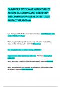 CA BARBER TEST EXAM WITH CORRECT ACTUAL QUESTIONS AND CORRECTLY WELL DEFINED ANSWERS LATEST 2025  ALREADY GRADED A&plus; 