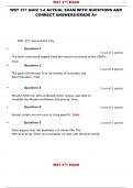 WST 371 QUIZ 1-4 ACTUAL EXAM WITH QUESTIONS AND  CORRECT ANSWERS&sol;GRADE A&plus;