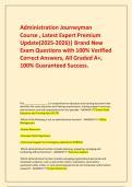  Administration Journeyman Course &comma; Latest Expert Premium Update&lpar;2025-2026&rpar;&vert; Brand New Exam Questions with 100&percnt; Verified Correct Answers&comma; All Graded A&plus;&comma; 100&percnt; Guaranteed Success&period;