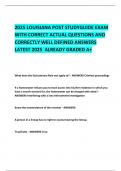 2025 LOUISIANA POST STUDYGUIDE EXAM WITH CORRECT ACTUAL QUESTIONS AND CORRECTLY WELL DEFINED ANSWERS LATEST 2025  ALREADY GRADED A&plus; 