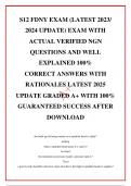 S12 FDNY EXAM &lpar;LATEST 2023&sol; 2024 UPDATE&rpar; EXAM WITH ACTUAL VERIFIED NGN QUESTIONS AND WELL EXPLAINED 100&percnt; CORRECT ANSWERS WITH RATIONALES LATEST 2025 UPDATE GRADED A&plus; WITH 100&percnt; GUARANTEED SUCCESS AFTER DOWNLOAD