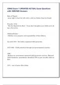 CMAS Exam 1 UPDATED ACTUAL Exam Questions with VERIFIED Answers