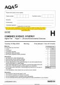 2023 AQA GCSE COMBINED SCIENCE&colon; SYNERGY 8465&sol;1H Higher Tier Paper 1 Life and Environmental Sciences Question Paper & Mark scheme &lpar;Merged&rpar; June 2023 &lbrack;VERIFIED&rsqb;