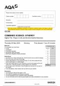2023 AQA GCSE COMBINED SCIENCE&colon; SYNERGY 8465&sol;2H Higher Tier Paper 2 Life and Environmental Sciences Question Paper & Mark scheme &lpar;Merged&rpar; June 2023 &lbrack;VERIFIED&rsqb;