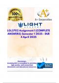  LGL3702 Assignment 1 &lpar;COMPLETE ANSWERS&rpar; Semester 1 2025 - DUE 4 April 2025&semi; 100&percnt; TRUSTED Complete&comma; trusted solutions and explanations