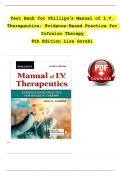 Test Bank - Phillips&rsquo;s Manual of I&period;V&period; Therapeutics&semi; Evidence-Based Practice for Infusion Therapy 8th Edition &lpar;Lisa Gorski &comma; &rpar; &comma;Latest Edition&vert;&vert; All Chapters