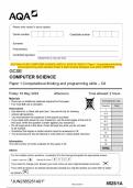 2023 AQA GCSE COMPUTER SCIENCE 8525&sol;1A&comma; 8525&sol;1B&comma; 8525&sol;1C Paper 1 Computational thinking and programming skills Question Paper & Mark scheme &lpar;Merged&rpar; June 2023 &lbrack;VERIFIED&rsqb;