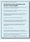 PA Emissions Exam Questions And Answers Latest Update
