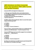 AWS Solutions Architect Associate Exam Test Questions With 100&percnt; Correct And Verified Answers