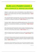 NURS 615 PHARM EXAM 3 WITH COMPLETE & VERIFIED SOLUTIONS