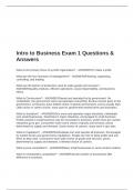 Intro to Business Exam 1 Questions & Answers