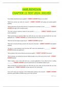 HAIR REMOVAL CHAPTER 11 TEST 2024- SOLVED