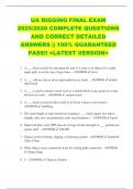 UA RIGGING FINAL EXAM  2025&sol;2026 COMPLETE QUESTIONS  AND CORRECT DETAILED  ANSWERS &vert;&vert; 100&percnt; GUARANTEED  PASS&excl;&excl; <LATEST VERSION> 