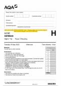 2023 AQA GCSE GERMAN 8668&sol;RH Paper 3 Reading Higher Tier Question Paper & Mark scheme &lpar;Merged&rpar; June 2023 &lbrack;VERIFIED&rsqb;