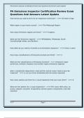 PA Emissions Inspector Certification Review Exam Questions And Answers Latest Update 