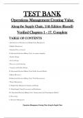 TEST BANK  Operations Management Creating Value  Along the Supply Chain&comma; 11th Edition &lpar;Russell&rpar;