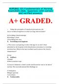 NURSING 101 Fundamentals of Nursing Exam2025-2026&period; Questions with correct and verified answers&period;   A&plus; GRADED&period;