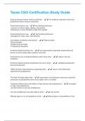 Texas CSO Certification Study Guide Questions &plus; Answers Graded A&plus;