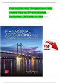 TEST BANK For Managerial Accounting&colon; Creating Value in a Dynamic Business Environment&comma; 13th Edition by Hilton &vert; Verified Chapter's 1 - 17 &vert; Complete