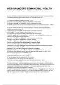 HESI SAUNDERS BEHAVIORAL HEALTH NEWEST 2025&sol;2026 ACTUAL EXAM COMPLETE QUESTIONS AND CORRECT DETAILED ANSWERS &lpar;VERIFIED ANSWERS&rpar; &vert;ALREADY GRADED A&plus;&vert;&vert;BRAND NEW&excl;&excl;