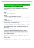 SURGERY ACUTE APPENDICITIS EXAM QUESTIONS AND ANSWERS