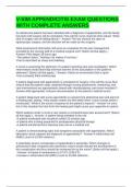 V-SIM APPENDICITIS EXAM QUESTIONS WITH COMPLETE ANSWERS