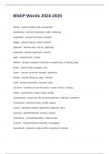 BSEP Words 2024-2025 Questions with Accurate Answers