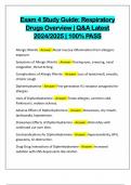Exam 4 Study Guide&colon; Respiratory Drugs Overview &vert; Q&A Latest 2024&sol;2025 &vert; 100&percnt; PASS