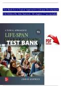 TEST BANK For A Topical Approach to Lifespan Development 11th Edition By John Santrock| Verified Chapter's 1 - 17 | Complete
