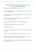 MGMT 309 Final Exam Wesner Questions And Answers With Real Solutions