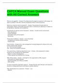 CAFCA Manual Exam Questions with All Correct Answers