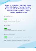 Exam 1&colon; NSG3480 &sol; NSG 3480 &lpar;Latest 2025&sol; 2026 Update&rpar; Nursing Practice - Community Health Guide&vert; Questions & Answers&vert; Grade A&vert; 100&percnt; Correct &lpar;Verified Solutions&rpar;- Galen