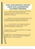 CGSC X100 MULTIPLE CHOICES EXAM 2025 &vert;GUARANTEED ACCURATE ANSWERS