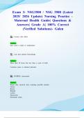 Exam 3&colon; NSG3500 &sol; NSG 3500 &lpar;Latest 2025&sol; 2026 Update&rpar; Nursing Practice - Maternal Health Guide&vert; Questions & Answers&vert; Grade A&vert; 100&percnt; Correct &lpar;Verified Solutions&rpar;- Galen