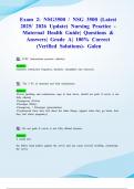 Exam 2&colon; NSG3500 &sol; NSG 3500 &lpar;Latest 2025&sol; 2026 Update&rpar; Nursing Practice - Maternal Health Guide&vert; Questions & Answers&vert; Grade A&vert; 100&percnt; Correct &lpar;Verified Solutions&rpar;- Galen