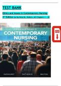 TEST BANK for Ethics and Issues in Contemporary Nursing 3rd Edition by Burkhardt & Walton&comma; All Chapters 1 - 20 Complete&comma; Verified Latest Edition&semi; ISBN&colon; 9780176696573