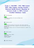 Exam 1&colon; NSG3500 &sol; NSG 3500 &lpar;Latest 2025&sol; 2026 Update&rpar; Nursing Practice - Maternal Health Review&vert; Questions & Answers&vert; Grade A&vert; 100&percnt; Correct &lpar;Verified Solutions&rpar;- Galen
