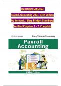 SOLUTION MANUAL Payroll Accounting 2024&comma; 34th Edition by Bernard J&period; Bieg&comma; Bridget Stomberg Verified Chapters 1 - 7&comma; Complete
