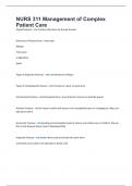 NURS 311 Final Exam- Management of Complex Patient Care 2025&sol;2026